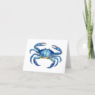 Tarjetas en Blanco por Dentro Cangrejo de Acuarela