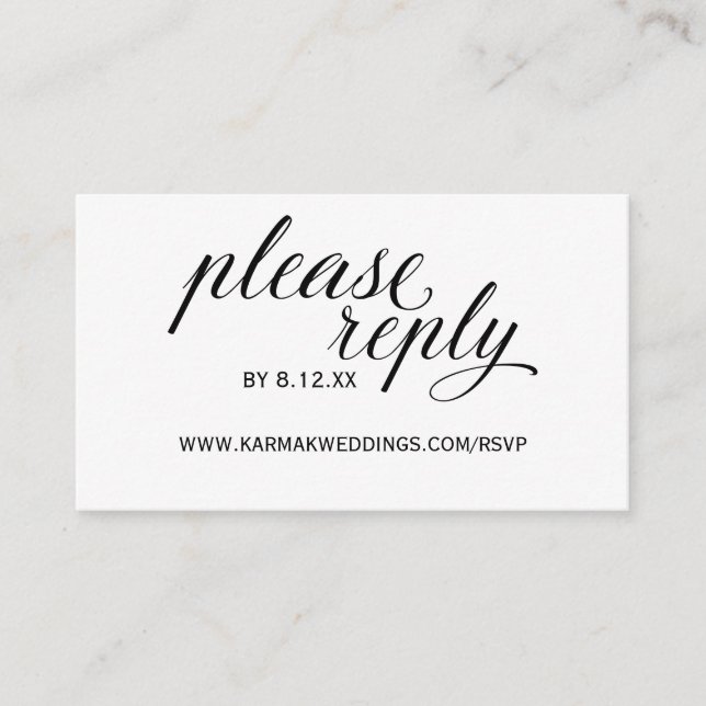 Tarjetas en línea RSVP para bodas | Elegante Swirl (Anverso)