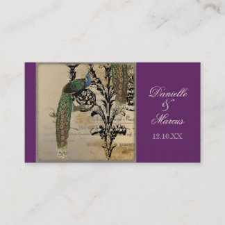 Tarjetas Escort Table Place - Peacock de época 6