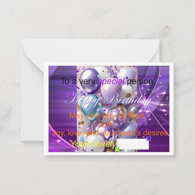 Tarjetas especiales de cumpleaños (Anverso)