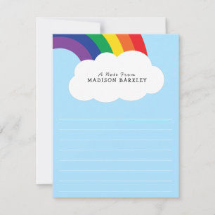Tarjetas estacionales planas con arcoiris cortado