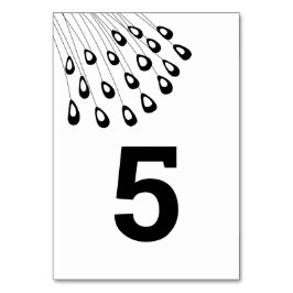 Tarjetas estilizadas Peacock Moderno Boda Número d