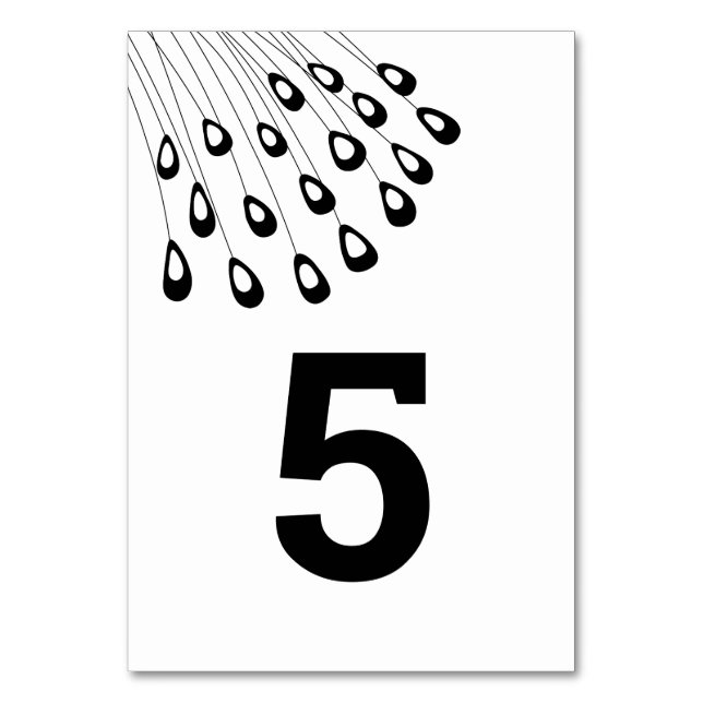 Tarjetas estilizadas Peacock Moderno Boda Número d (Anverso)