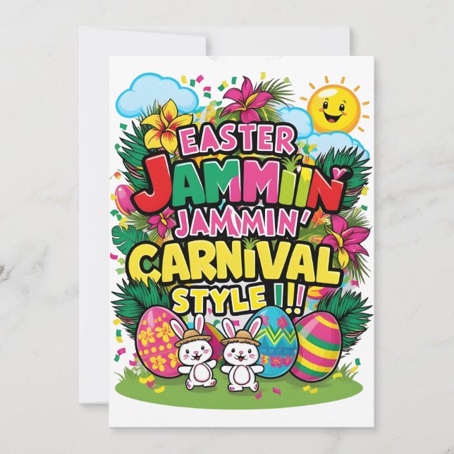 Tarjetas estilo carnaval de Pascua Jammin' (Anverso)