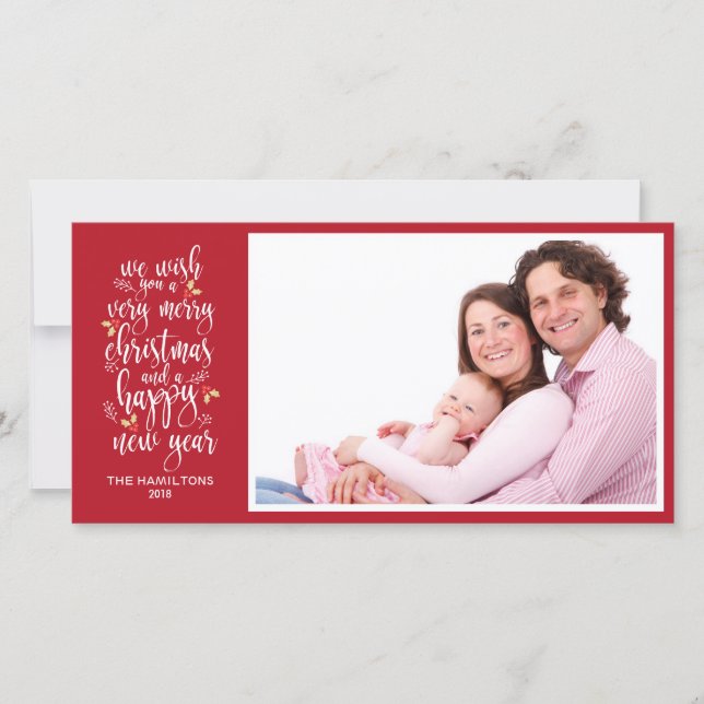 Tarjetas familiares de Navidades fotográficos reco (Anverso)