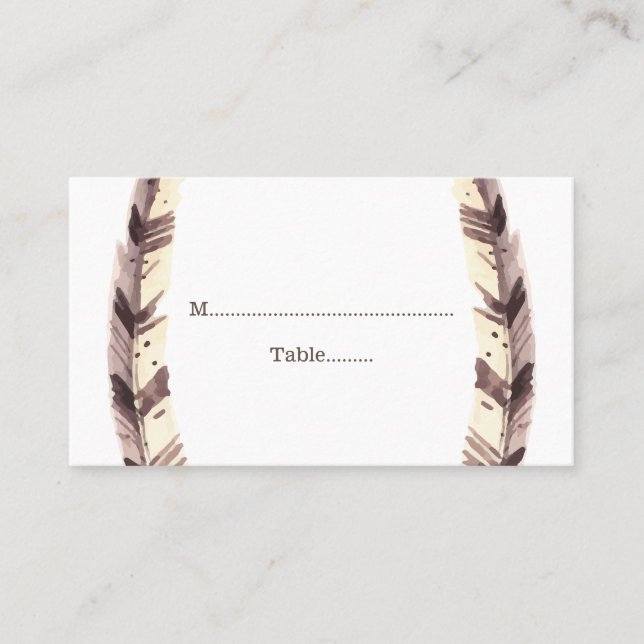 Tarjetas Feathered Border Boda Place (Anverso)