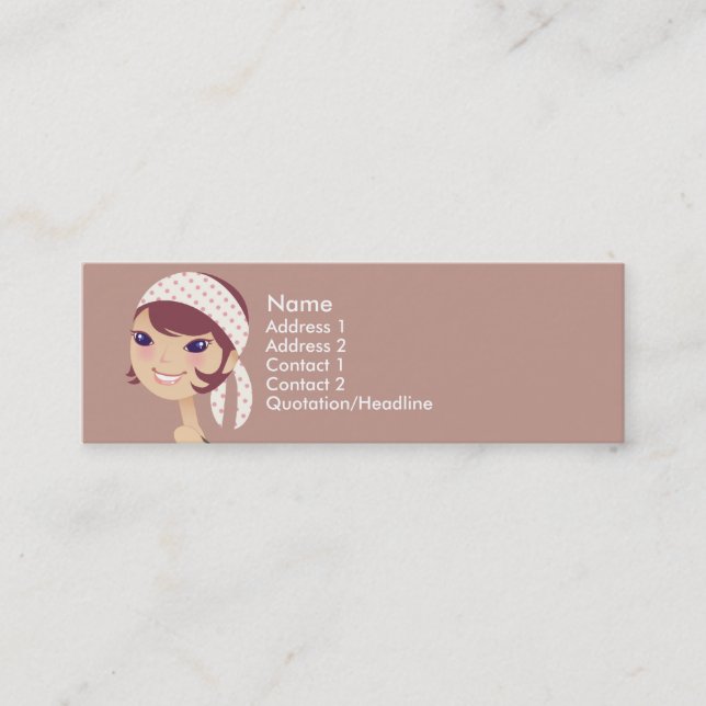 Tarjetas femeninas del perfil del chica (Anverso)