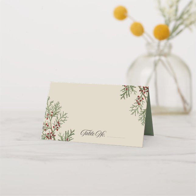 Tarjetas Fir Branches Holiday Place (Anverso)