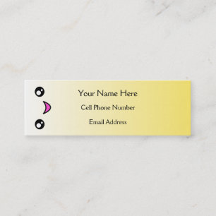 Tarjetas flacas del perfil de la cara feliz de