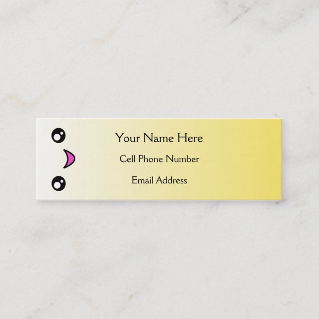 Tarjetas flacas del perfil de la cara feliz de (Anverso)