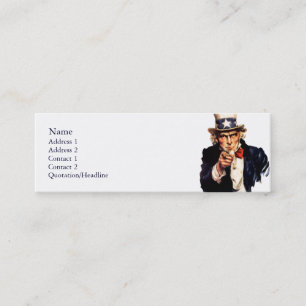 Tarjetas flacas del perfil del tío Sam