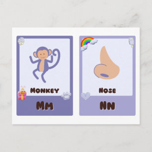 Tarjetas Flashcards ,Tarjetas educativas ABC M,N,O