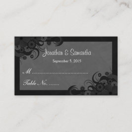 Tarjetas Floral Black and Gray Boda Table Place