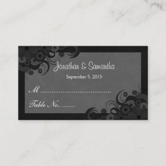 Tarjetas Floral Black and Gray Boda Table Place