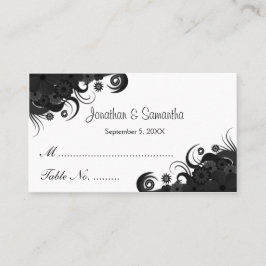 Tarjetas Floral Black and White Boda Table Place