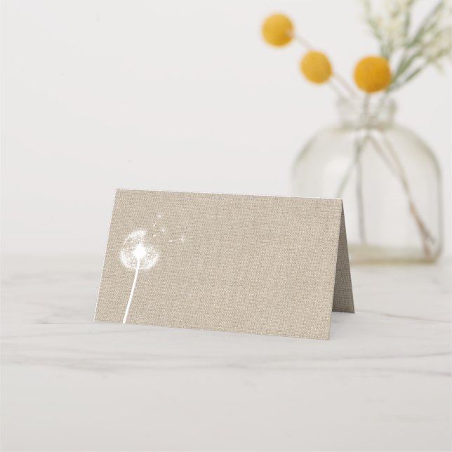 Tarjetas Floral Burlap plegado (Anverso)