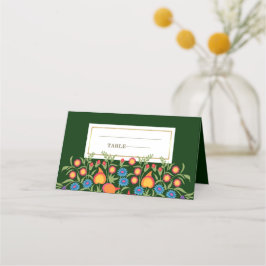 Tarjetas Floral Folk Art Design Table Place