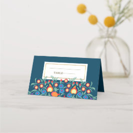 Tarjetas Floral Folk Art Design Table Place