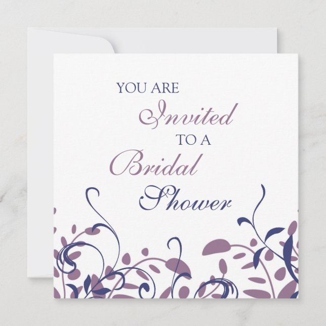 Tarjetas Floral Swirls Bridal Shower Invitadoras (Anverso)