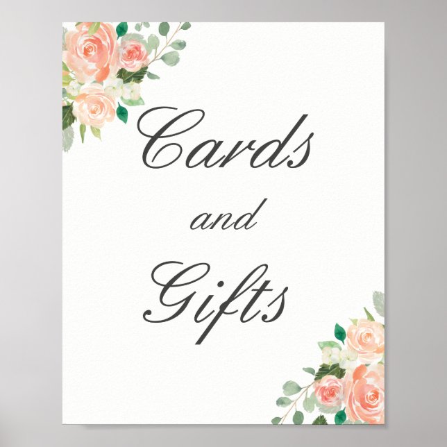 Tarjetas Florales de Melocotón y Regalos Póster de (Frente)