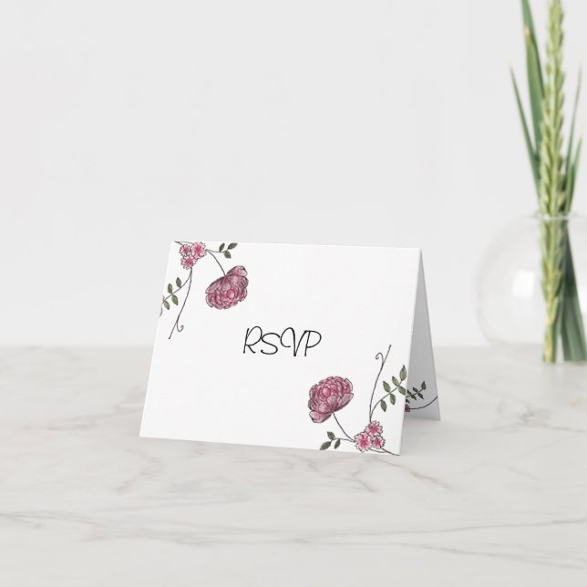Tarjetas florales de RSVP (Anverso)