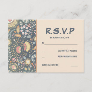 Tarjetas florales de RSVP que se casan