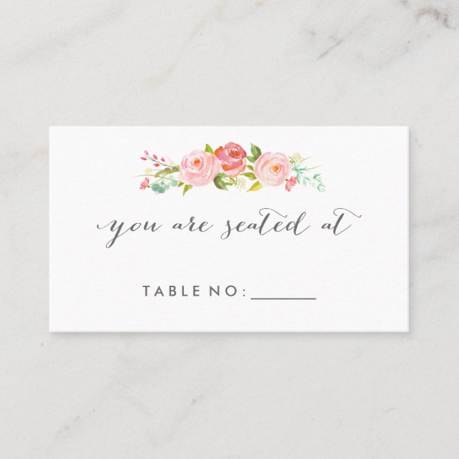 Tarjetas Florales para Lugar de Rosaleda Doble Car (Anverso)
