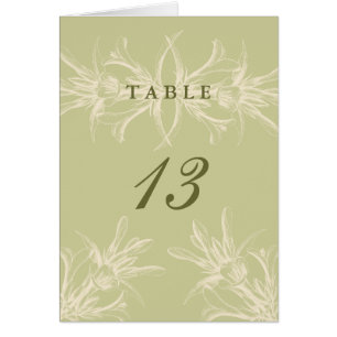 Tarjetas florales verdes olivas antiguas del lugar