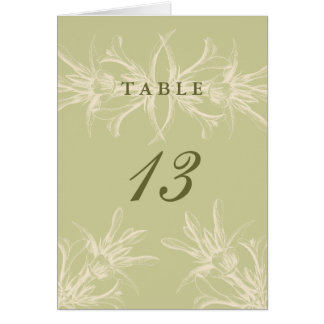 Tarjetas florales verdes olivas antiguas del lugar