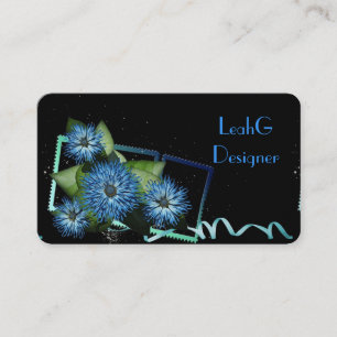 Tarjetas floristas de calidad premium negras/azule