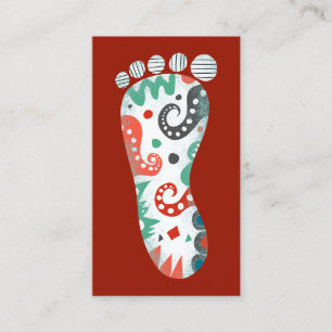 Tarjetas Foot Business - Red White Aqua