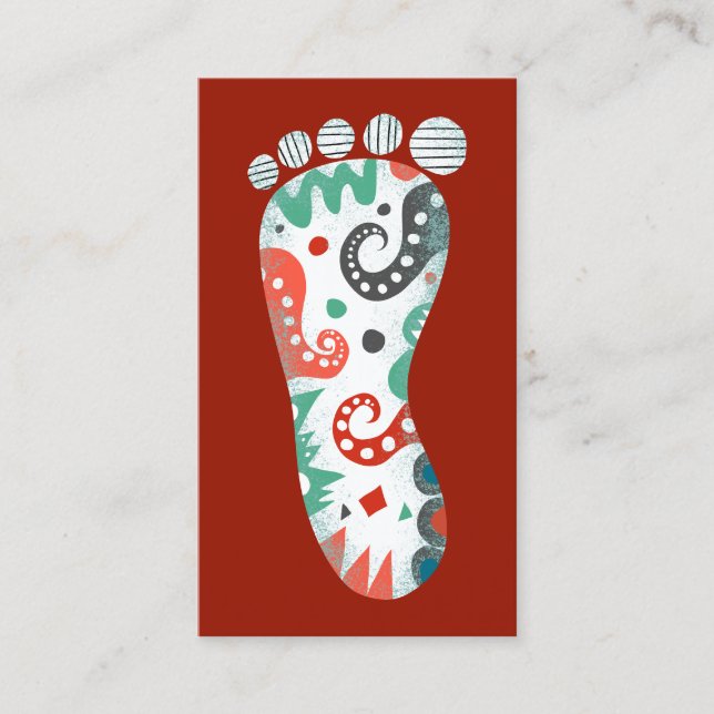 Tarjetas Foot Business - Red White Aqua (Anverso)