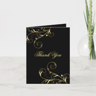 Tarjetas formales de agradecimiento - Oro y Borgoñ