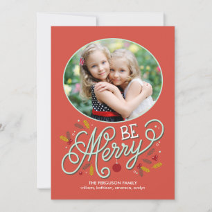 Tarjetas fotográficas Be Merry Holiday