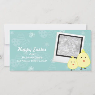 Tarjetas fotográficas Blue Baby Chick Easter