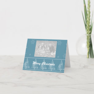 Tarjetas fotográficas Blue Snowflake Christmas Tre