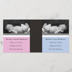 Tarjetas fotográficas clásicas gemelas Chicas de R