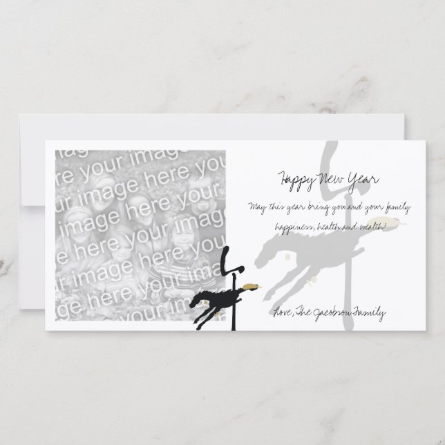 Tarjetas fotográficas de Año Nuevo del caballo (Anverso)