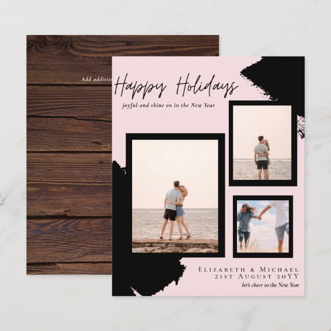 Tarjetas fotográficas de Budget Happy Holidays Res (Anverso / Reverso)
