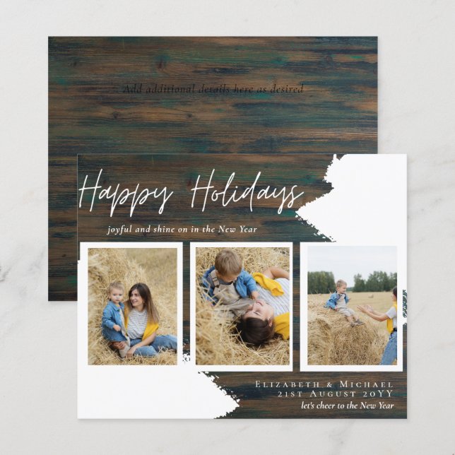 Tarjetas fotográficas de Budget Happy Holidays Res (Anverso / Reverso)