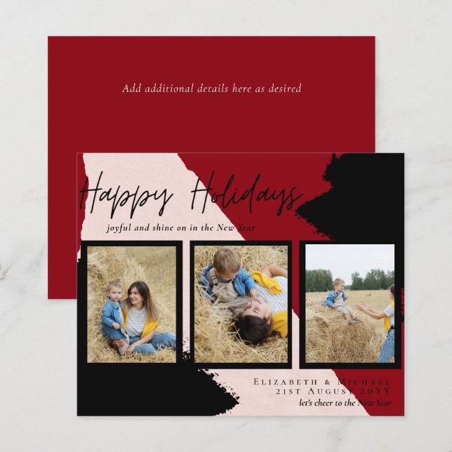 Tarjetas fotográficas de Budget Happy Holidays Res (Anverso / Reverso)