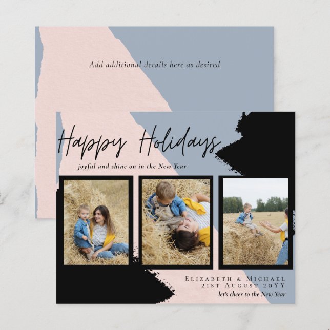 Tarjetas fotográficas de Budget Happy Holidays Res (Anverso / Reverso)