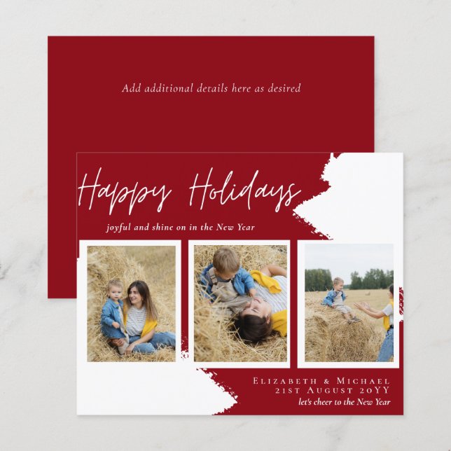 Tarjetas fotográficas de Budget Happy Holidays Res (Anverso / Reverso)