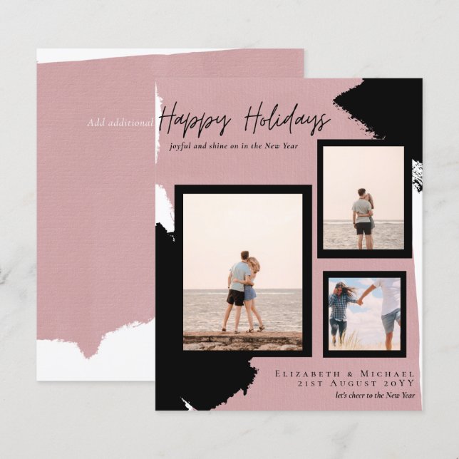 Tarjetas fotográficas de Budget Happy Holidays Res (Anverso / Reverso)
