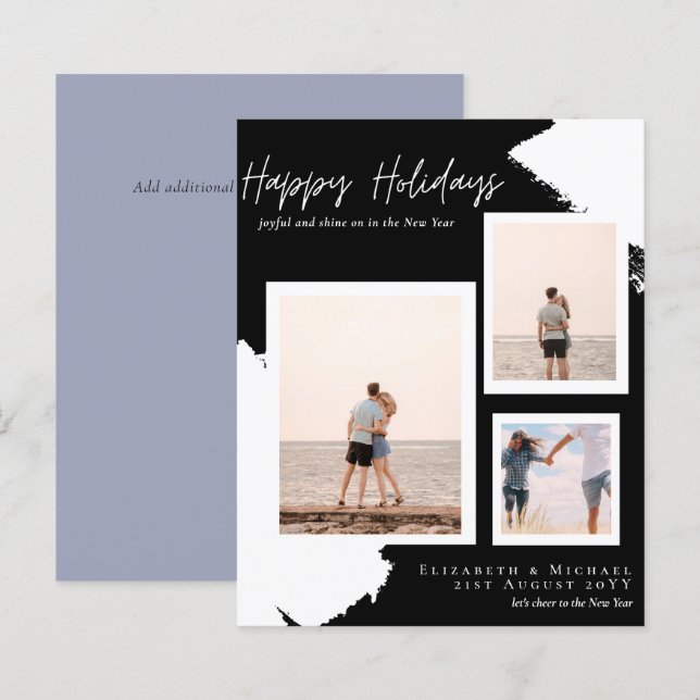 Tarjetas fotográficas de Budget Happy Holidays Res (Anverso / Reverso)