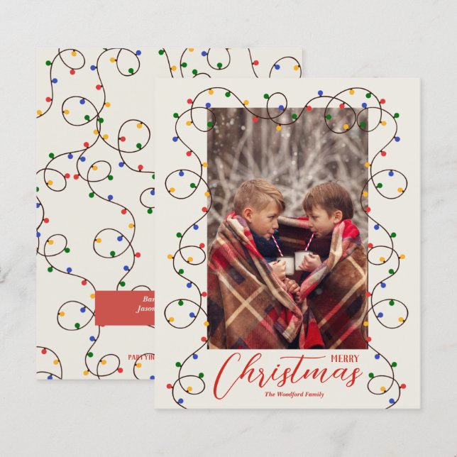 Tarjetas fotográficas de cadena ligera para Navida (Anverso / Reverso)