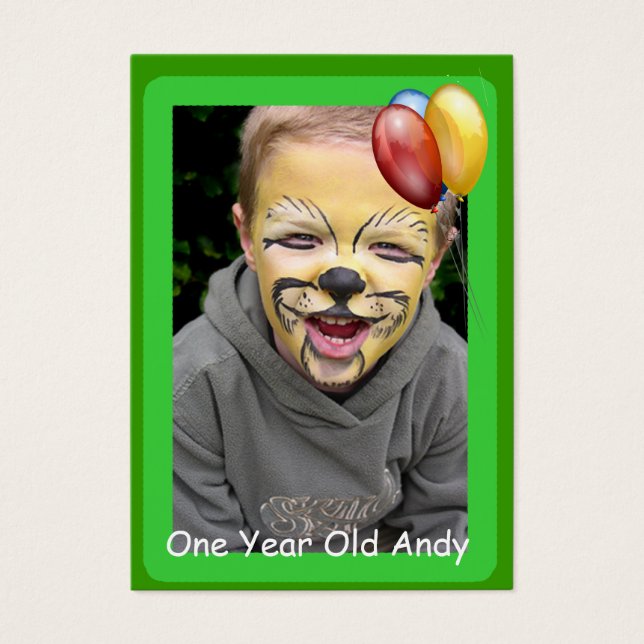 Tarjetas fotográficas de cumpleaños de un año (Frente)