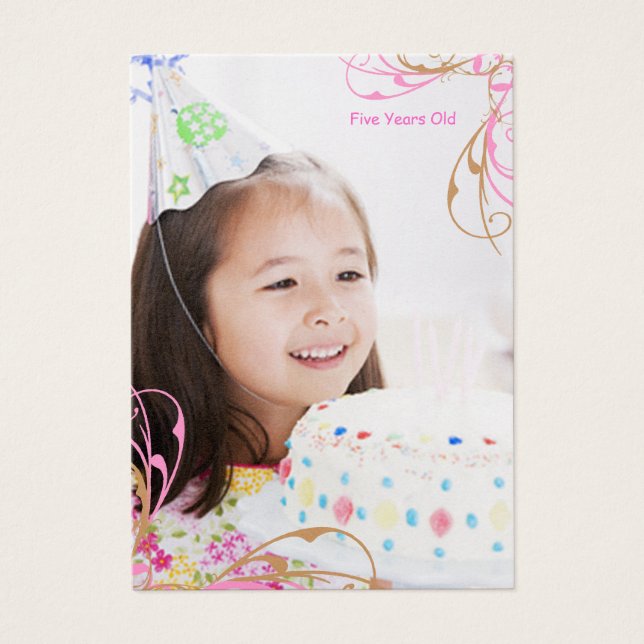 Tarjetas fotográficas de cumpleaños para chicas (Frente)