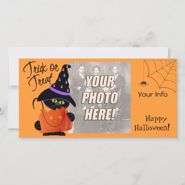 Tarjetas fotográficas de Cute Halloween (Anverso)
