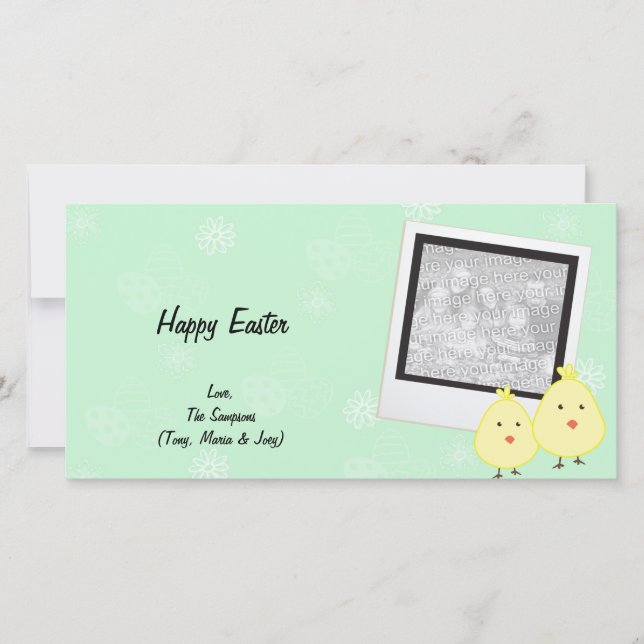 Tarjetas fotográficas de Green Baby Chick Easter (Anverso)